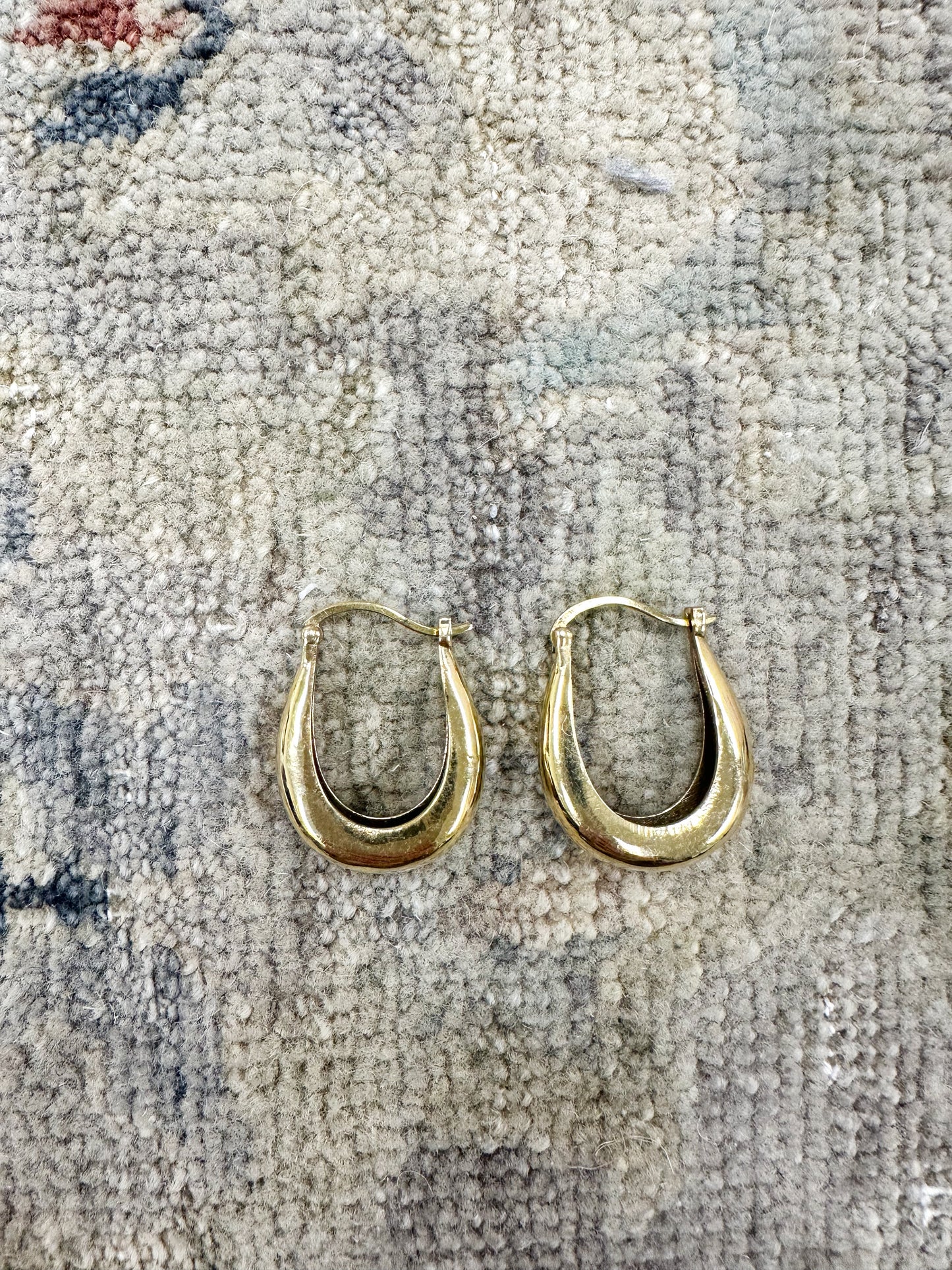 Gold Oval Hoops