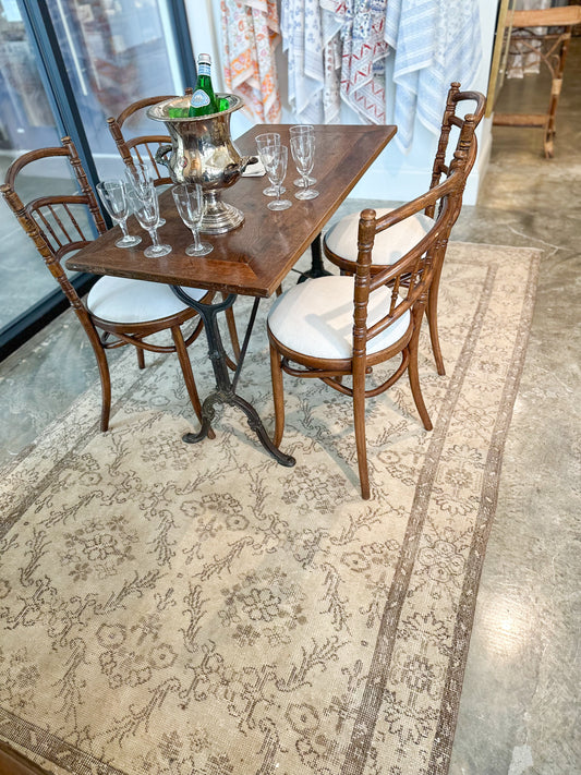 Brown Floral Vintage Turkish Rug