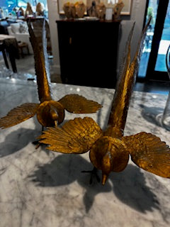 Large Brass Fighting Cocks