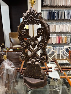 Pair Carved Wood Lamps
