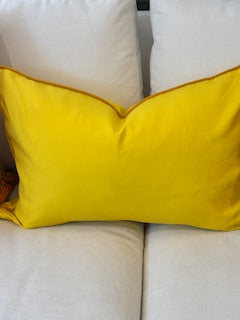 Yellow Lumbar Pillow w/ Contrast piping