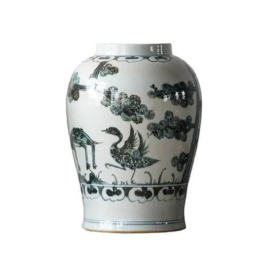 Hand Painted Vase with Bamboo