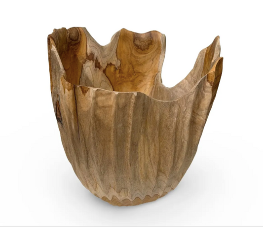 Fluted Teak Bowl