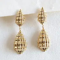 Shell Drop Statement Earrings
