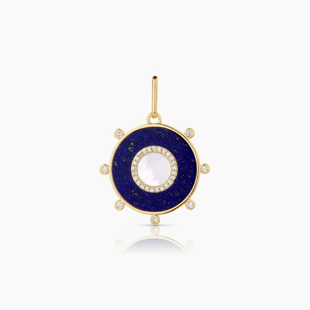 Soleil Lapis & Mother of Pearl Clip Charm