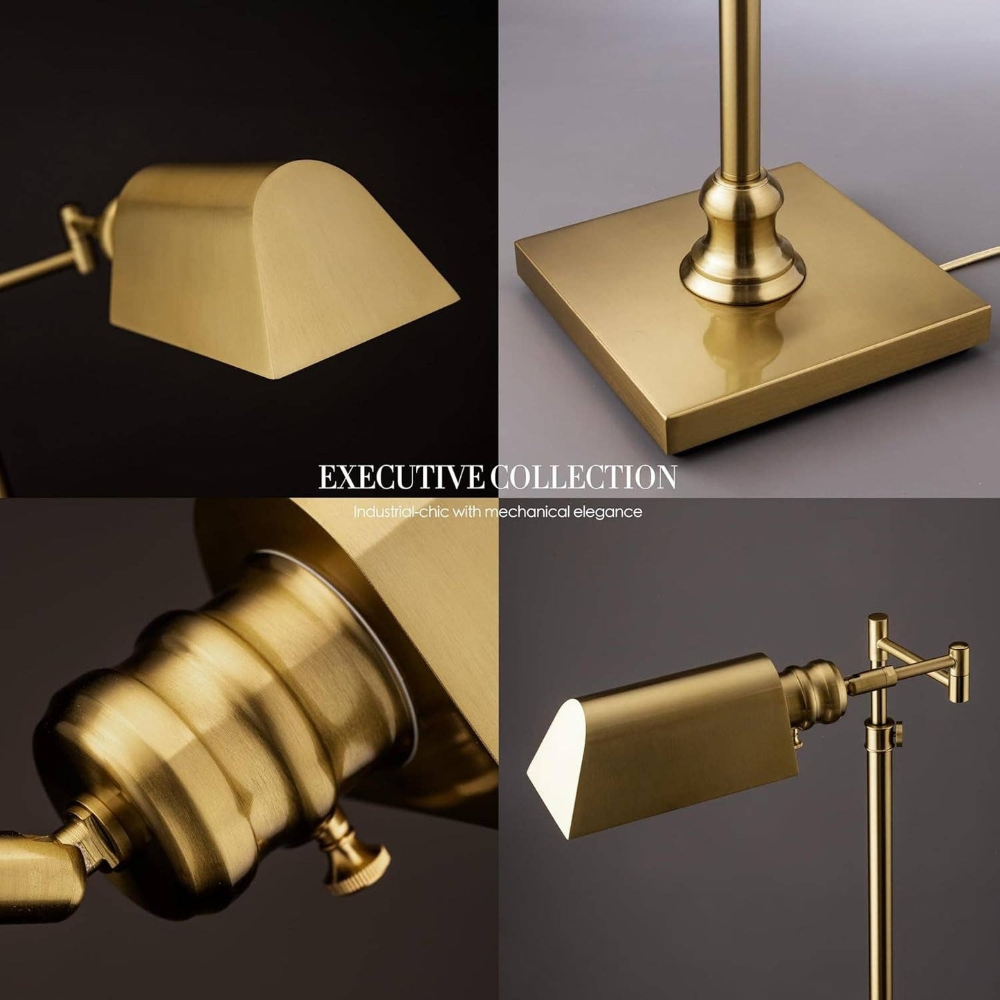 Pharmacy Floor Lamp Antique Brass Height Adjustable