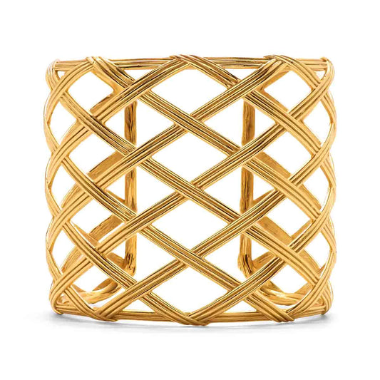 Monique Lattice Grande Cuff in Gold