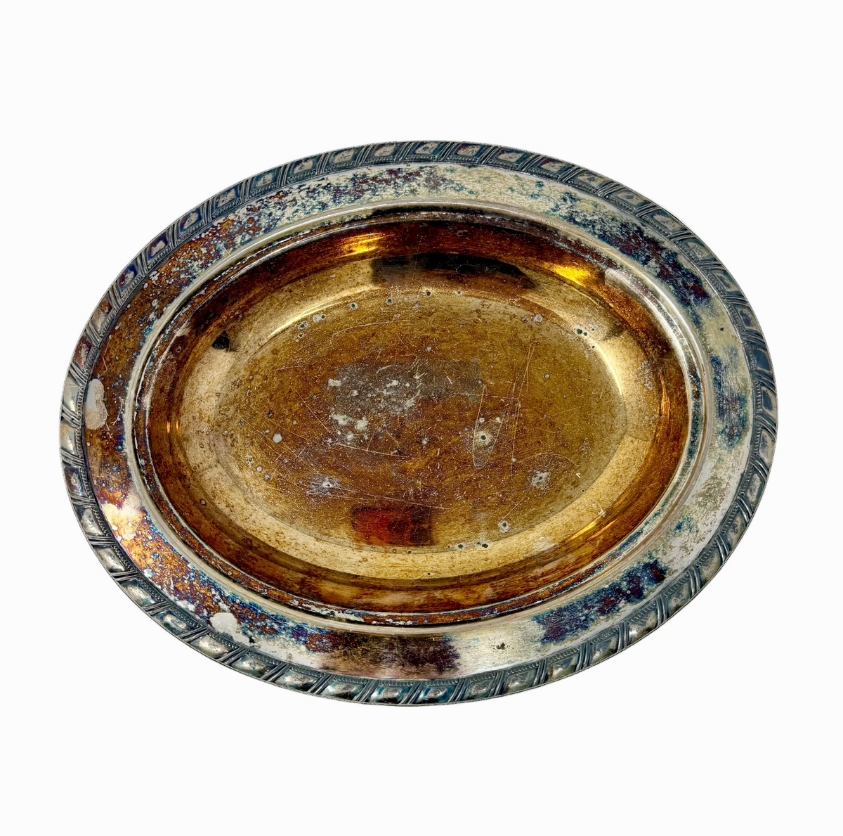 Shallow Oval Silver Dish