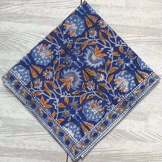 Hand-block Printed Napkins Sarah Blue