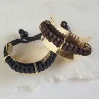 Brass Braided Leather Cuff