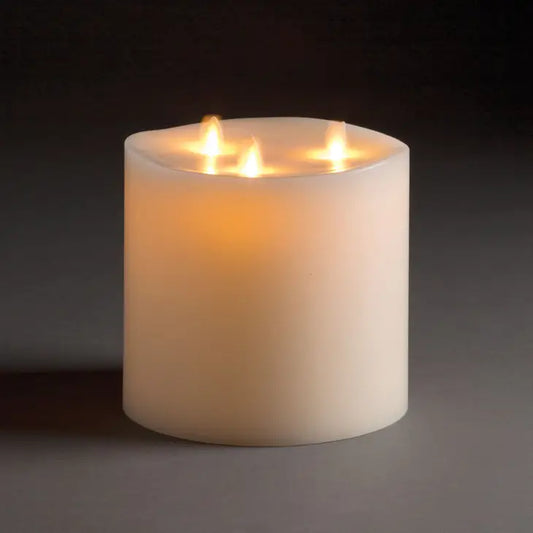 Lightlyi 6x6 Tri Flame Pillar Ivory