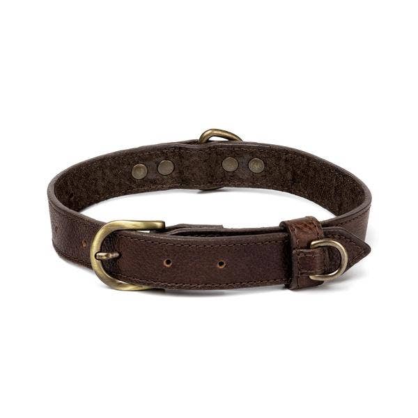 Campaigne Leather Dog Collar - Smoke