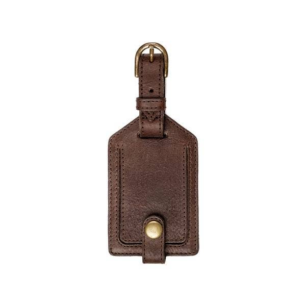 Campaign Leather Luggage Tag - Smoke