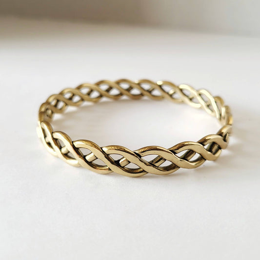 Brass Braided Twist Bangle