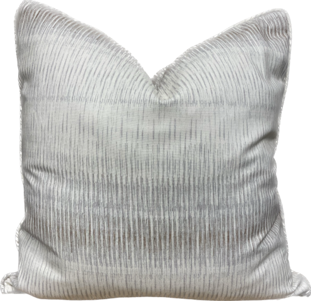 Pair of Taupe and Grey Striped Pillow Covers