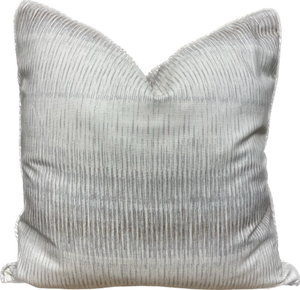 Pair of Taupe and Grey Striped Pillows