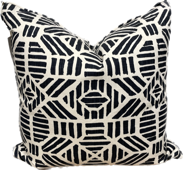 Pair of Black and White Geometric Pillows