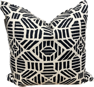 Pair of Black and White Geometric Pillows