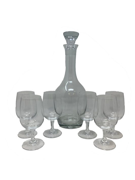 Crystal Cordial Decanter with 6 Glasses