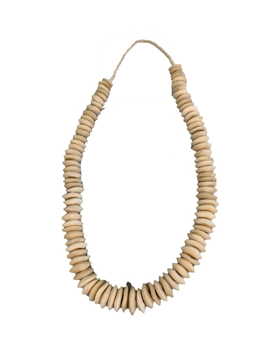 Medium Flatter Bone African Beads - Light