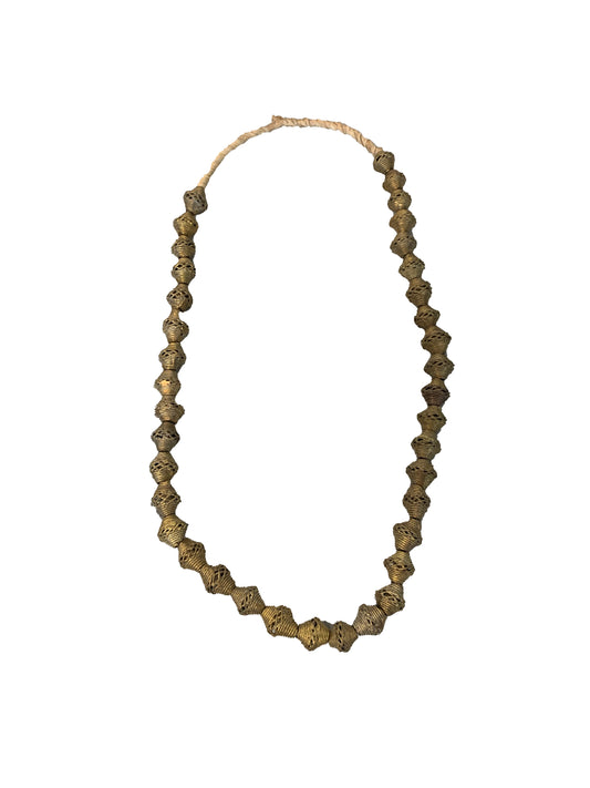 Small Metal Latticed African Beads