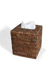 Rattan Square Tissue Box