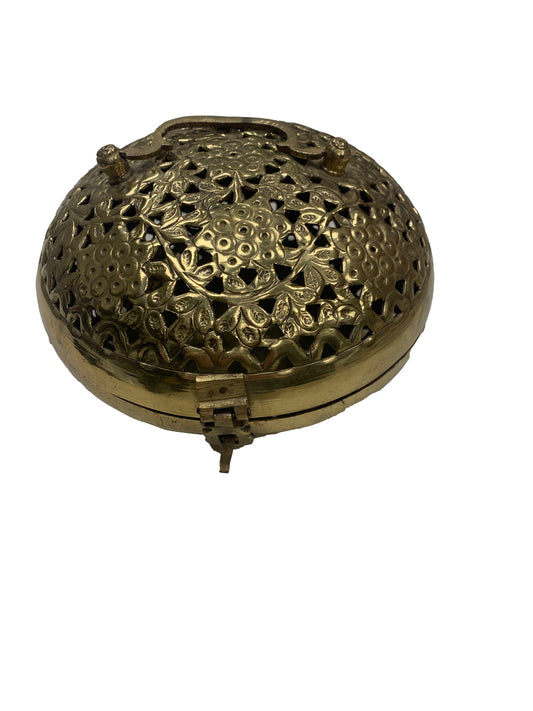 Brass Lidded Round Box