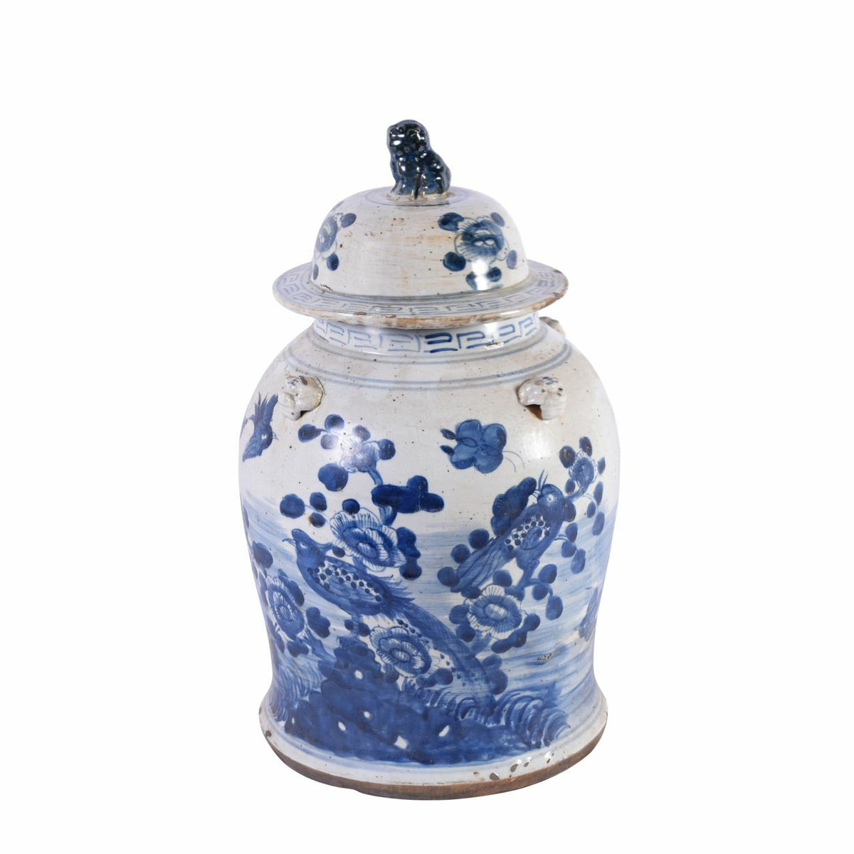 Large - Temple Jar Flower Bird Motif