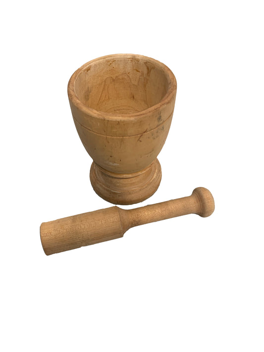 Wooden Mortar and Pestle
